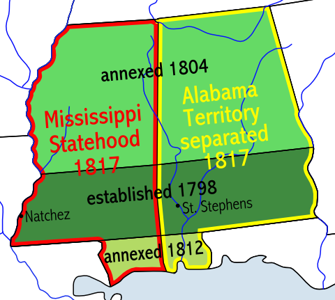 Territory of Mississippi, a map
